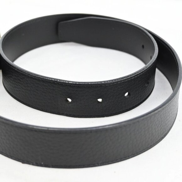 Louis Vuitton Black Leather Pont Neuf Silver Buckle Belt 85/34 bsj630-102325 - Picture 6 of 12